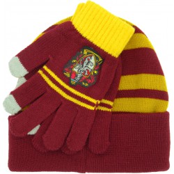 Harry Potter Completo BERRETTO e GUANTI Taglia Adulto Casa di GRIFONDORO Originale 100% Ufficiale WARNER BROS Gryffindor