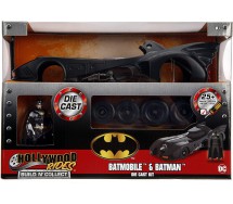 BATMAN Modellino KIT MONTAGGIO Die Cast Batmobile 1989 Scala 1:24 20cm con Figura BUILD N' COLLECT Jada Toys