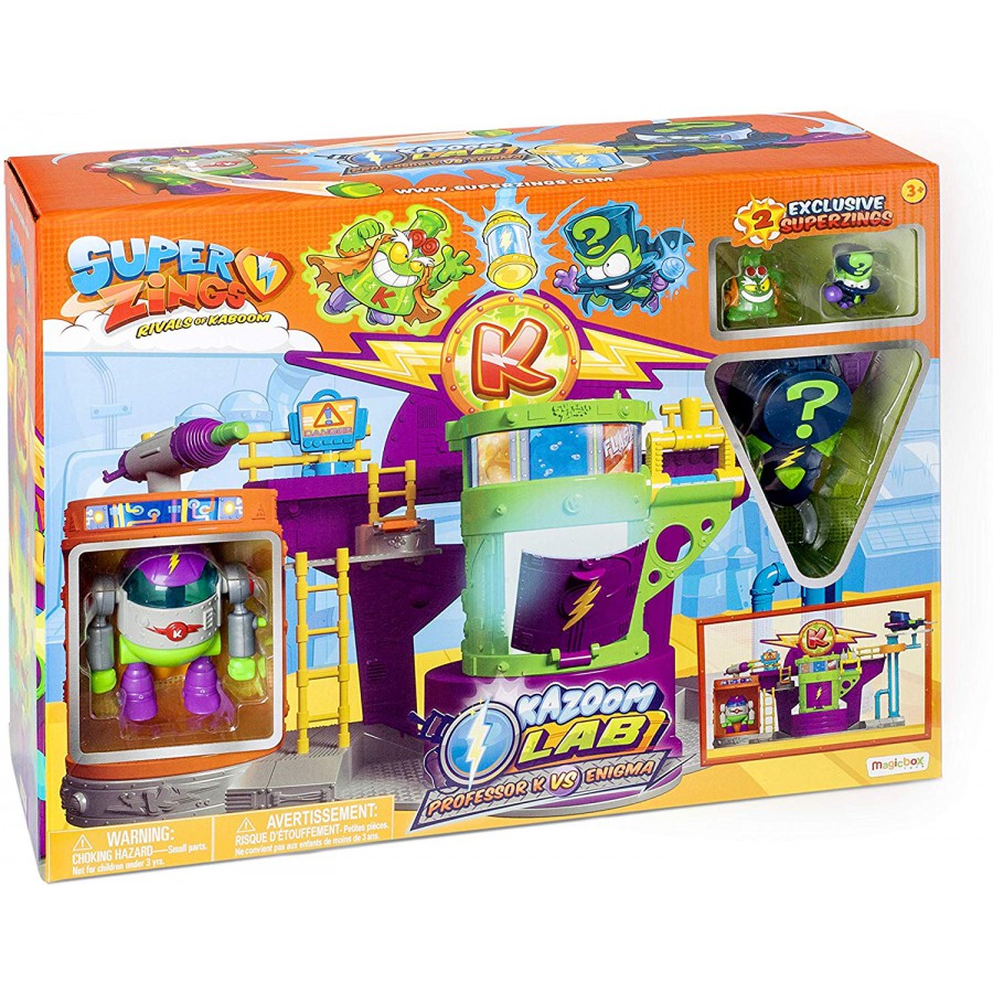 SUPERZINGS Big Playset KAZOOM LAB BATTLE Professor K VS Enigma ORIGINAL