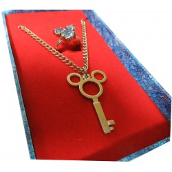 KINGDOM HEARTS Necklace with PENDANT SHAPED AS MICKEY MOUSE and RING