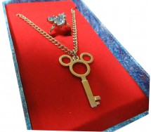 KINGDOM HEARTS Collana con CIONDOLO A FORMA DI TOPOLINO e Anello