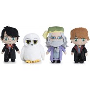 SET COMPLETO 4 PELUCHE 20cm HARRY POTTER Harry Ron Albus Silente Hedwige ORIGINALI WARNER BROS