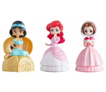 DISNEY PRINCESS Set 3 FIGURES Ariel Belle Jasmine CAPCHARA Heroine Doll BANDAI Gashapon