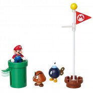 Diorama ACORN PLAINS Con Figura di SUPER MARIO e altre 2 Figure Con Accessori Jakks Pacific