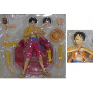 ONE PIECE Figura Statua Monkey D Luffy Rufy Giacca Gialla 23cm Con Molti Accessori