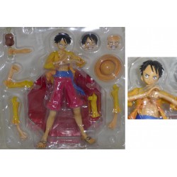 ONE PIECE Figura Statua Monkey D Luffy Rufy Giacca Gialla 23cm Con Molti Accessori