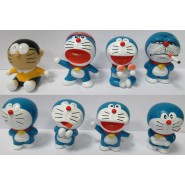 SET 8 Figure 5cm DORAEMON Gatto Spaziale Nobita Personaggi Cartoni Animati