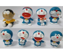 SET 8 Figure 5cm DORAEMON Gatto Spaziale Nobita Personaggi Cartoni Animati