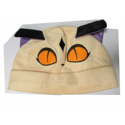 Cappello GATTO Beige Orecchie Viola Costume Carnevale