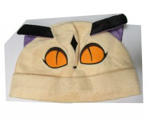 Cappello GATTO Beige Orecchie Viola Costume Carnevale