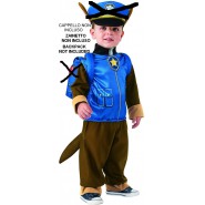 SENZA CAPPELLO E ZAINO - Solo COSTUME Carnevale CHASE da PAW PATROL Taglia SMALL 3-4 ANNI