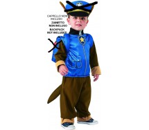 SENZA CAPPELLO E ZAINO - Solo COSTUME Carnevale CHASE da PAW PATROL Taglia SMALL 3-4 ANNI