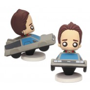 FIGURE MARTY McFly And DeLorean Car Time Machine 7cm BACK TO THE FUTURE Original Official POKIS