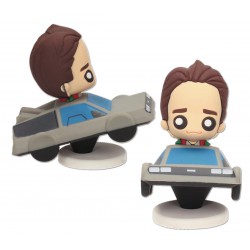 FIGURE MARTY McFly And DeLorean Car Time Machine 7cm BACK TO THE FUTURE Original Official POKIS