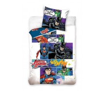 BED SET Original JUSTICE LEAGUE Cartoons Superman Flash Batman Duvet Cover 160x200cm + 70x80cm 100% Cotton