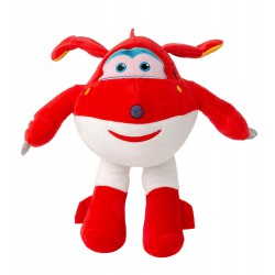 SUPER WINGS Peluche JETT Aereo ROSSO Robot 26cm Originale 