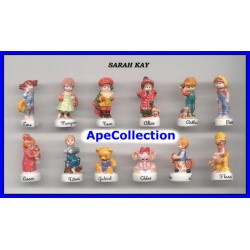 SARAH KEY Rare SET 10 Mini Figures PORCELAIN French Collection FEVES