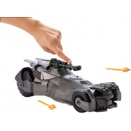 Modello BATMOBILE Auto Batman CON CANNONE da JUSTICE LEAGUE Grande 40cm con doppio LANCIAMISSILI Originale MATTEL FGH57