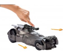 Modello BATMOBILE Auto Batman CON CANNONE da JUSTICE LEAGUE Grande 40cm con doppio LANCIAMISSILI Originale MATTEL FGH57