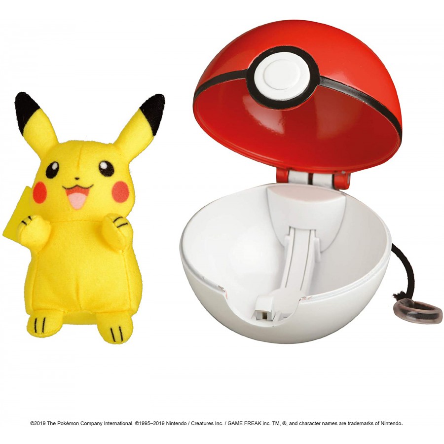 Pokemon Pikachu Pupazzo Peluche 10cm Poke Poke Ball Sfera Pop Action Originale Wct Pokeball Apecollection
