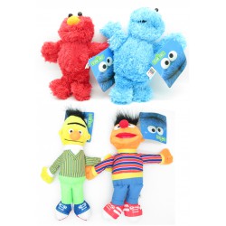 COMPLETE SET 4 Plush Plushies 26cm SESAME STREET Bert Ernie Elmo Cookie Monster Furry ORIGINAL Muppets