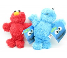 COPPIA 2 Peluche 26cm SESAME STREET Elmo Cookie Mostro Pelosi ORIGINALI Ufficiali Muppets