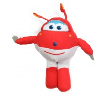 SUPER WINGS Peluche JETT Aereo ROSSO Robot 30cm Originale Play By Play