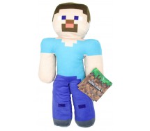 MINECRAFT Peluche 30cm STEVE Personaggio Maglia Azzurra Originale UFFICIALE MOJANG Bandai Namco