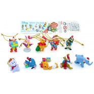 RARO Set Completo 10 Mini Figure WINNIE THE POOH Natale Originali Laccetto Dangler DISNEY ZAINI 