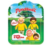 MONCHHICHI Box Blister 2 FIGURE 8cm LEAFY E SYLVIUS Originali