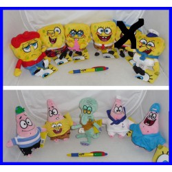 SET Lotto 10 Peluche SPONGEBOB Square Pants 15cm Originali Ufficiali NUOVI NEW