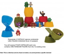 ANGRY BIRDS Lotto 4 CAPSULE BARILI Serie CATABLIND con FIGURE A SOPRESA Lanciatore Barile ORIGINALI Jazwares