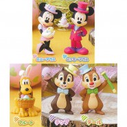 DISNEY Set Completo 5 Diverse FIGURE Collezione Topolino Minnie Cip Ciop Pluto TAKARA TOMY Stagionale Pasqua Gashapon