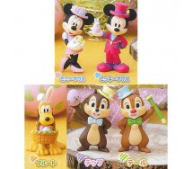 DISNEY Set Completo 5 Diverse FIGURE Collezione Topolino Minnie Cip Ciop Pluto TAKARA TOMY Stagionale Pasqua Gashapon