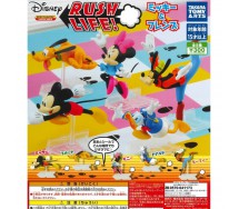 DISNEY Set Completo 5 Diverse FIGURE Collezione Topolino Minnie Paperino Pluto Pippo TAKARA TOMY Rush Life Gashapon