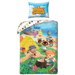 ANIMAL CROSSING Single Bed Set Characters Cutting Wood Original DUVET COVER 140x200cm Cotton OFFICIAL