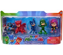 BOX 5 FIGURE 6cm Personaggi SUPER PIGIAMINI PJ MASKS Gattoboy + Gufetta + Gekko + PJ Robot + RIP Giochi Preziosi