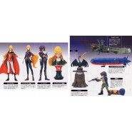 RARE Set 8 Figures WITH SECRET - CAPITAN HARLOCK and QUEEN EMERALDAS with Model ARCADIA Original KONAMI Giappone 