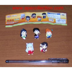 INUYASHA Complete Set 5 MINI FIGURES with PINS Rare BANPRESTO Japan