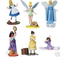 RARO Set 6 Figure PRINCIPESSE DISNEY Serie SR Part 2 Gashapon YUJIN Giappone ALICE TINKERBELL etc.