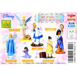 RARO Set 6 Figure PRINCIPESSE DISNEY Serie SR Part 2 Gashapon YUJIN Giappone ALICE TINKERBELL etc.