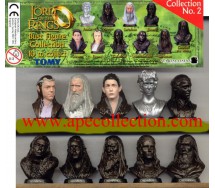 RARO Set 10 MINI Figure Busti 4cm SIGNORE DEGLI ANELLI Originali TOMY Gashapon LORD OF THE RINGS