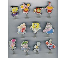 Set 11 Mini FIGURE con ventosa e molla SPONGEBOB Bob Spugna Patrick Sandy NUOVE