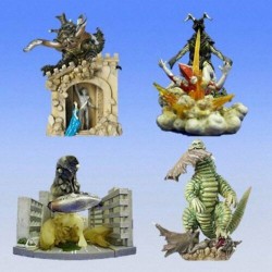 RARE Complete Set 4 Diorama Figures ULTRAMAN PART 2 Gashapon BANDAI Japan