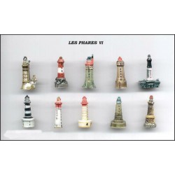 FARI Lighthouse FAMOSI DEL MONDO PARTE 6 Raro SET 10 Mini Diorami FIGURE 4cm Porcellana FEVES Francia