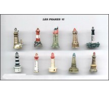 FARI Lighthouse FAMOSI DEL MONDO PARTE 6 Raro SET 10 Mini Diorami FIGURE 4cm Porcellana FEVES Francia