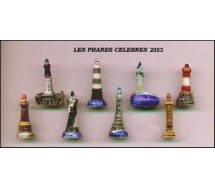 WORLD FAMOUS LIGHTHOUSES 2003 Rare SET 8 Mini PORCELAIN Figures 3cm Official FEVES France