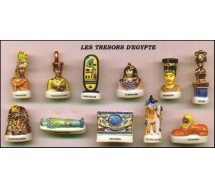 Egyptian TREASURES OF THE ANCIENT EGYPT Rare SET 12 Mini PORCELAIN Figures 4cm Official FEVES France