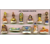 TESORI Egiziani ANTICO EGITTO Raro SET 11 Mini FIGURE 4cm Porcellana FEVES Francia