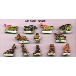 DINOSAURI Dinos DISNEY Raro SET 12 Mini FIGURE 4cm Porcellana FEVES Francia